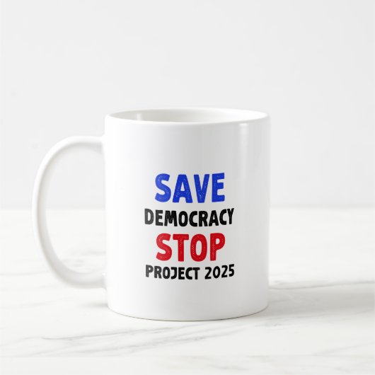 Rett Demokratie stoppen Projekt 2025 Wahlgeschenk Kaffeetasse (Links)
