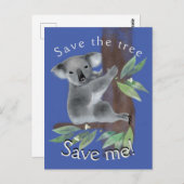 Rett den Baum, um den Baum umarmt koala retten Postkarte (Vorne/Hinten)