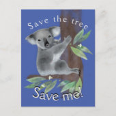 Rett den Baum, um den Baum umarmt koala retten Postkarte (Vorderseite)