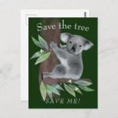 Rett den Baum, um den Baum umarmt koala retten Postkarte (Vorne/Hinten)