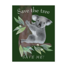 Rett den Baum, um den Baum umarmt koala retten