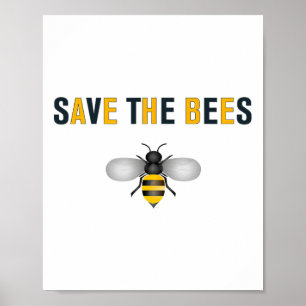 Rett den Bienen-Earth-Tag rette den Planeten. Poster