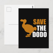 Rett den Dodo Bird! Novelty Funny Button Postkarte (Vorne/Hinten)