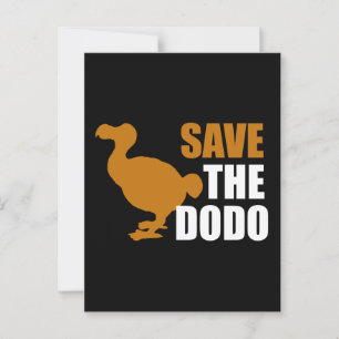 Rett den Dodo Bird! Novelty Funny Button Postkarte