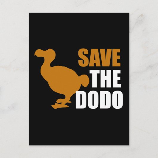 Rett den Dodo Bird! Novelty Funny Button Postkarte (Vorderseite)