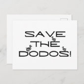 RETT DEN DODOS! Funny Quote Postkarte (Vorne/Hinten)