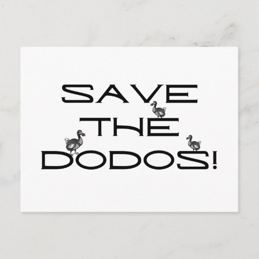 RETT DEN DODOS! Funny Quote Postkarte (Vorderseite)