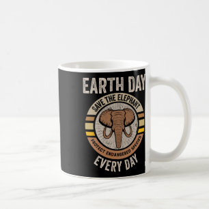 Rett den Elefanten-Earth-Day schütze gefährdete An Kaffeetasse