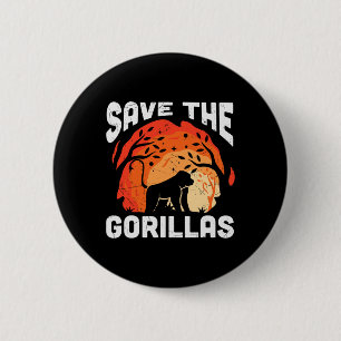 Rett den Gorillas-Öko-freundlichen Tag der Erde Button