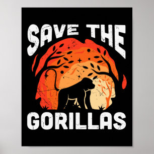 Rett den Gorillas-Öko-freundlichen Tag der Erde Poster