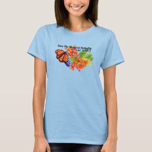 Rett den Monarchschmetterling. Pflanze Milkweed. T-Shirt
