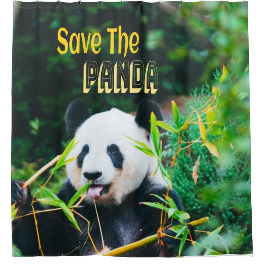 Rett den Panda Duschvorhang (Vorderseite)