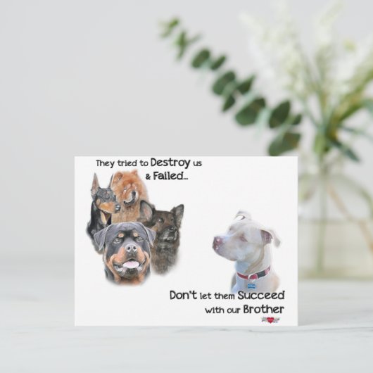 Rett den Pitbull Postkarte (Stehend Vorderseite)