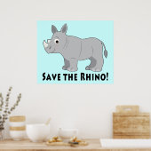 Rett den Rhino! Poster (Küche)