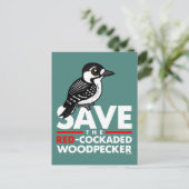 Rett den Rotcockaded Woodpecker Postkarte (Stehend Vorderseite)