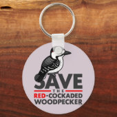 Rett den Rotcockaded Woodpecker Schlüsselanhänger (Vorderseite)