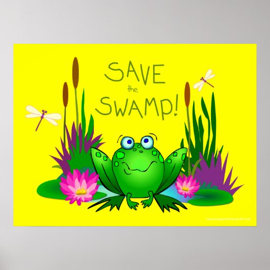 Rett den Sumpf Twitchy den Frosch Gelb Poster (Vorne)