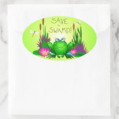 Rett den Sumpf Twitchy den Frosch Ovaler Aufkleber (Tasche)