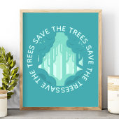 Rett der Bäume Aquamariner Zirkularwald Moderne Ök Poster