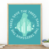 Rett der Bäume Aquamariner Zirkularwald Moderne Ök Poster