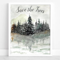 Rett der Bäume Aquarell Pine Forest Öko
