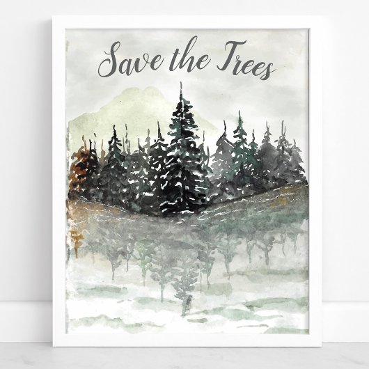 Rett der Bäume Aquarell Pine Forest Öko Poster