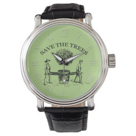 Rett der Bäume Vintage Illustration römischen Zahl Armbanduhr