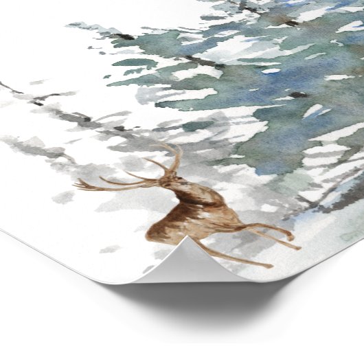 Rett der Bäume Wasserfarbenwald Poster (Ecke)