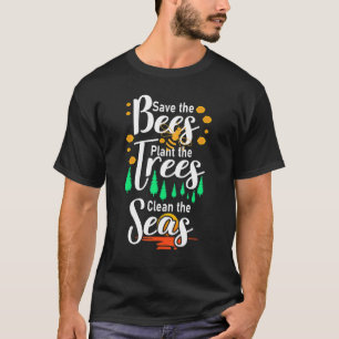 Rett der Biene Pflanze der Baum säubern das Meer T-Shirt