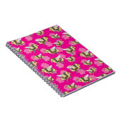 Rett der Bienen auf rosa, blumengeschmückten Unter Notizblock (Rechte Seite)