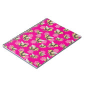 Rett der Bienen auf rosa, blumengeschmückten Unter Notizblock (Linke Seite)