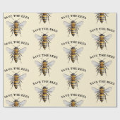 Rett der Bienen Beige Geschenkpapier (Flach)