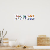 Rett der Bienen Bitte Plakat im Klassenzimmer (Küche)