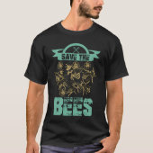 Rett der Bienen-Blumengrafik T-Shirt (Vorderseite)