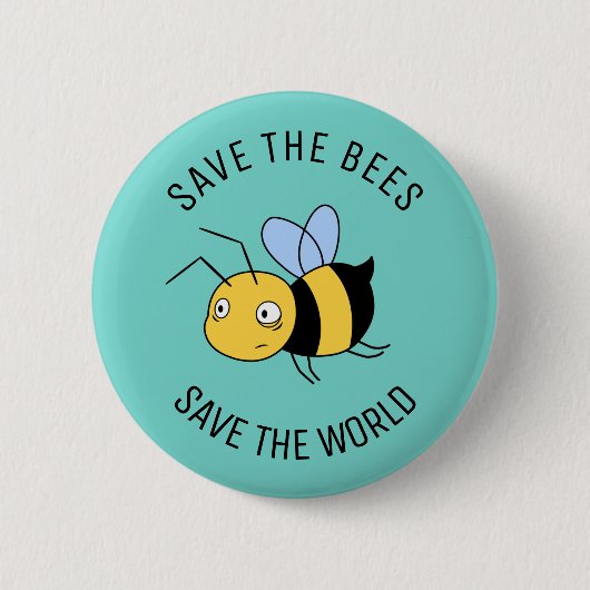 Rett der Bienen, der müden Arbeiterbiene auf Grün Button (Vorderseite)