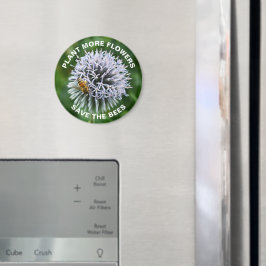 Rett der Bienen Globe Thistle Floral Magnet