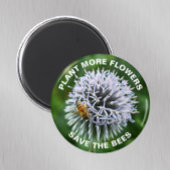 Rett der Bienen Globe Thistle Floral Magnet