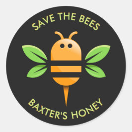 Rett der Bienen Honey Jar Black Runder Aufkleber