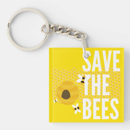 Rett der Bienen-HONEYCOMB-Honigtopf Schlüsselanhänger (Vorderseite)
