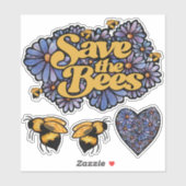 Rett der Bienen lila Daisy Blume Art Bee Liebe Aufkleber (Blatt)