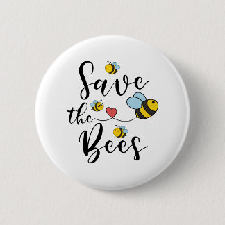 Rett der Bienen Niedliche und liebenswerte Honigbi Button