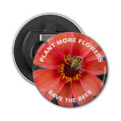 Rett der Bienen Orange Dahlia Floral Flaschenöffner (Vorderseite)