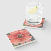 Rett der Bienen Orange Dahlia Floral Steinuntersetzer (Seitenansicht)