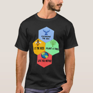 Rett der Bienen Pflanze A Bäume reinigen das Meer  T-Shirt