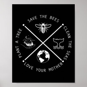 Rett der Bienen Pflanze Mehr Bäume Erde Tag Poster