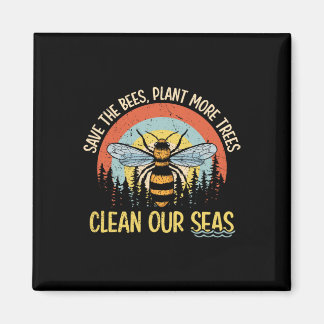 Rett der Bienen Pflanze mehr Bäume saubere Meere Magnet