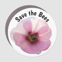 Rett der Bienen Pink Hollyhock Car Magnet