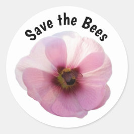 Rett der Bienen Pink Hollyhock Sticker