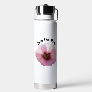 Rett der Bienen Pink Hollyhock Trinkflasche