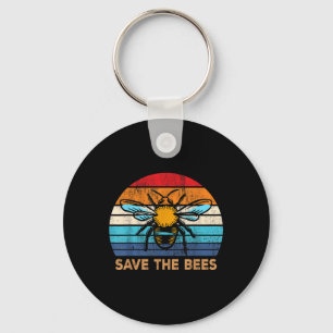 Rett der Bienen Retro Vintagen Klimawandel Erde D Schlüsselanhänger